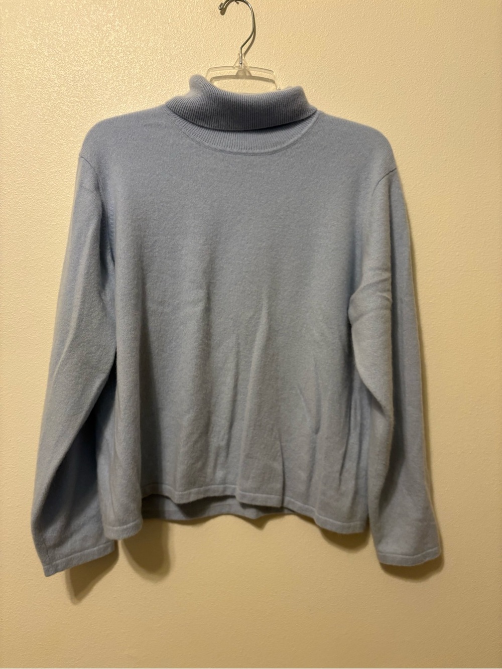 Vintage Orvis Pale Blue Turtleneck Sweater tag says XL but more like a L